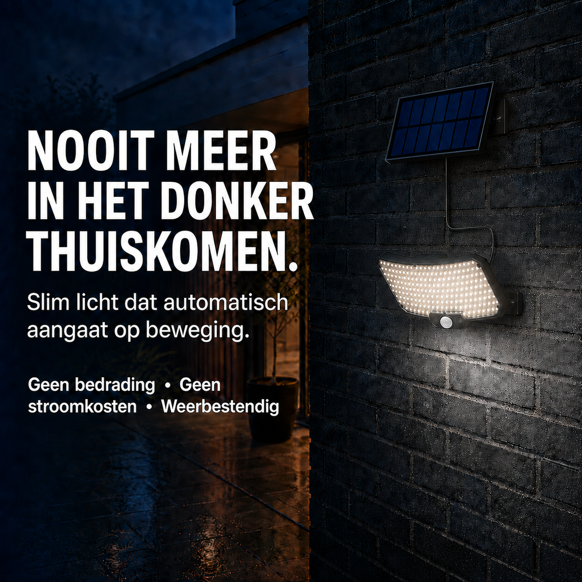 Solar LED Buitenlamp met Bewegingssensor
