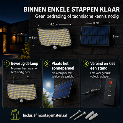 Solar LED Buitenlamp met Bewegingssensor