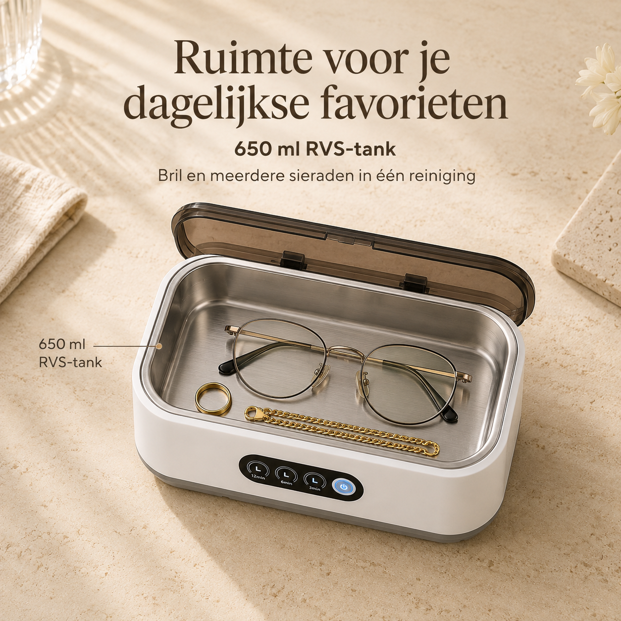 Ultrasone Sieraden en Brillen Reiniger