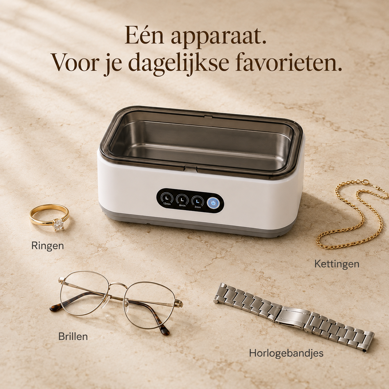 Ultrasone Sieraden en Brillen Reiniger
