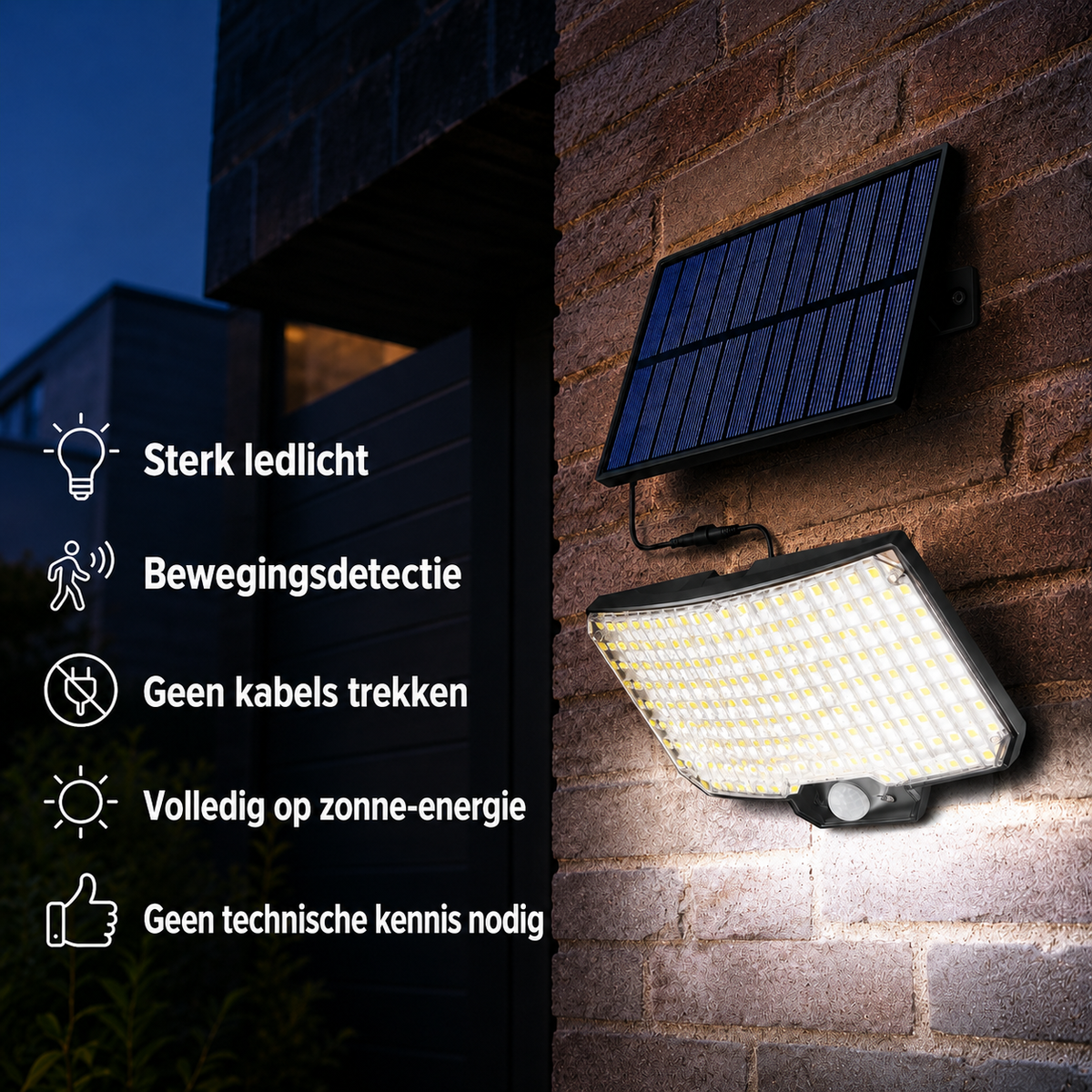 Solar LED Buitenlamp met Bewegingssensor