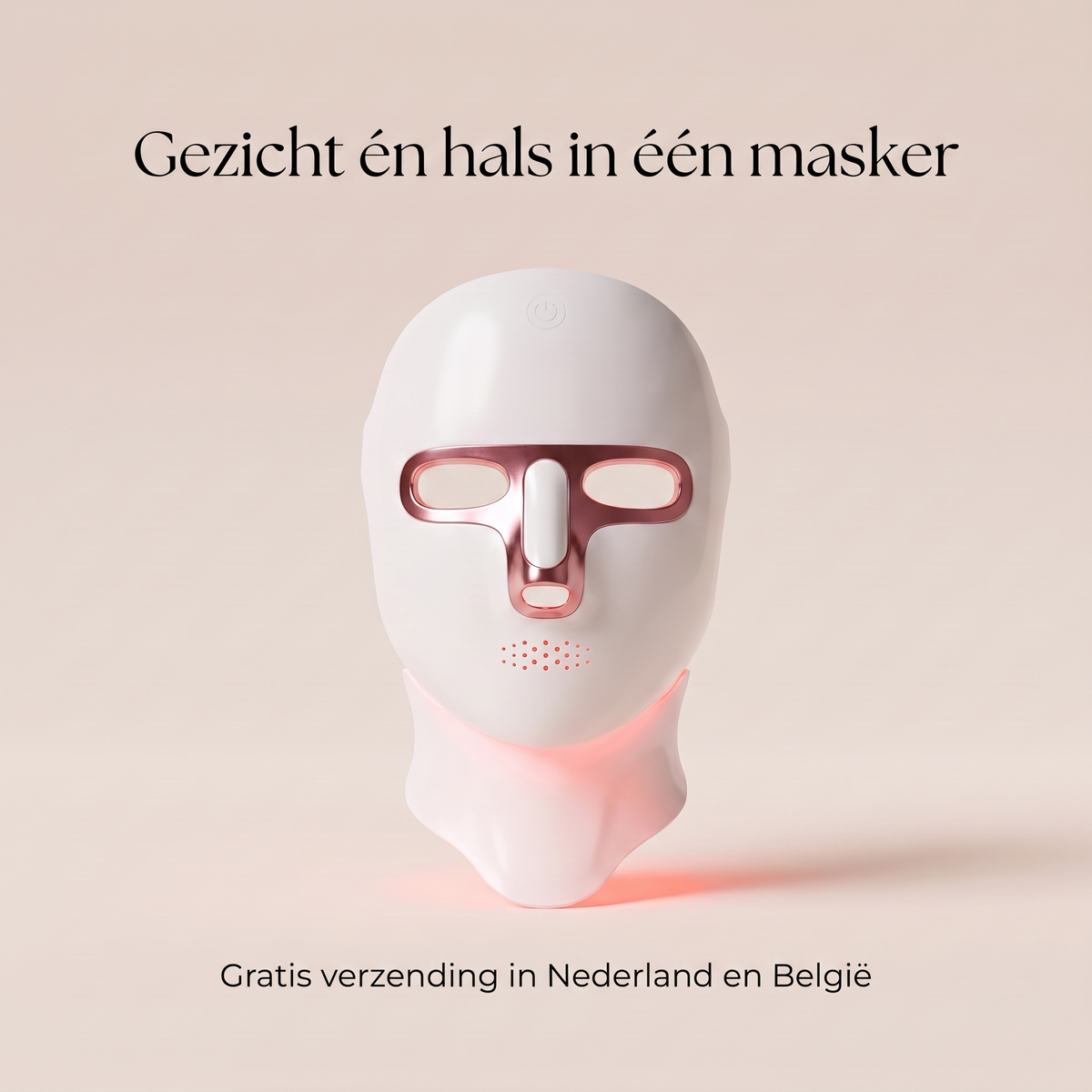 LED masker voor gezicht en hals in één, gratis verzending in Nederland en België